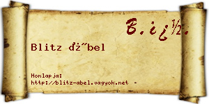 Blitz Ábel névjegykártya